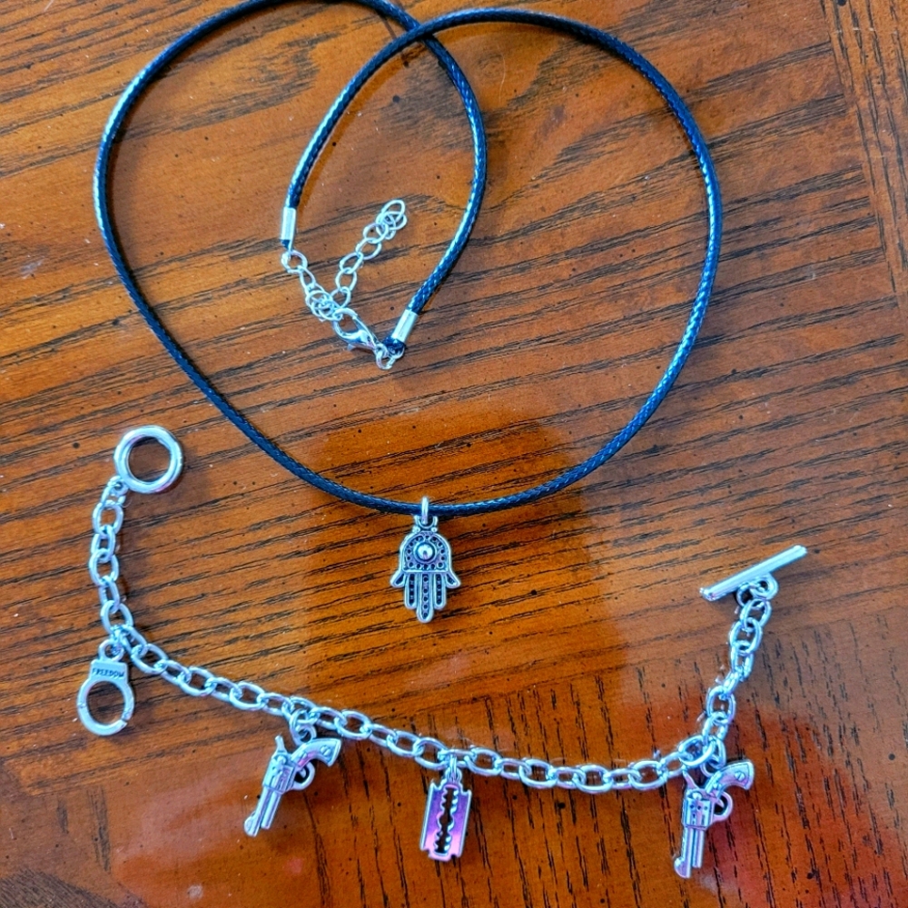 Alternative Charm bracelet with matching Necklace